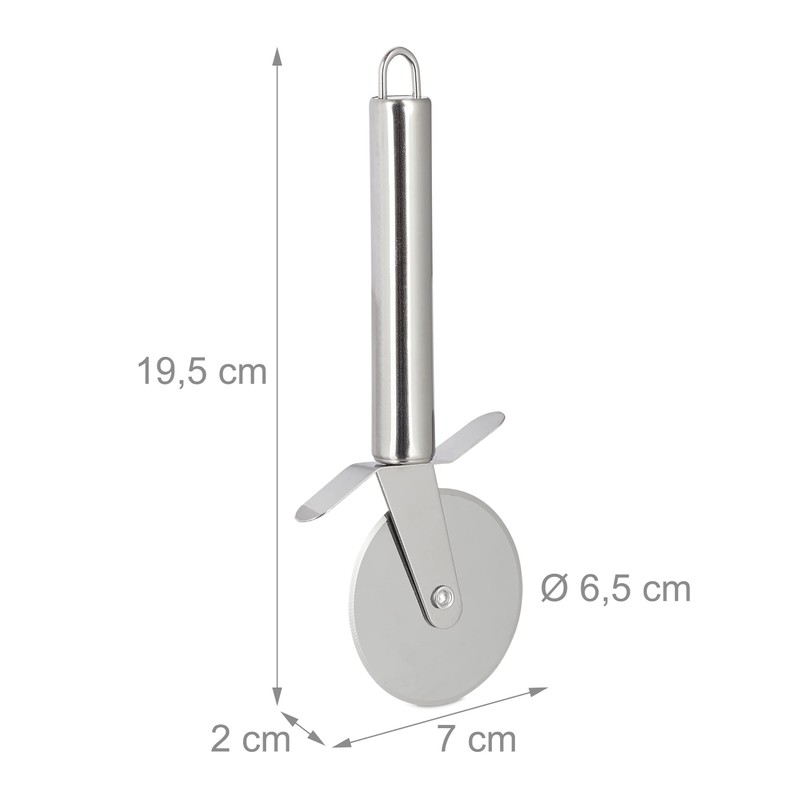 Relaxdays Pizza Cutter Set of 3, Sharp Stainless Steel Blade