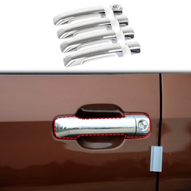 Korlot Exterior Side Door Handles Cover Trim Accessories for 2007-2021 Toyota Tundra (Chrome)