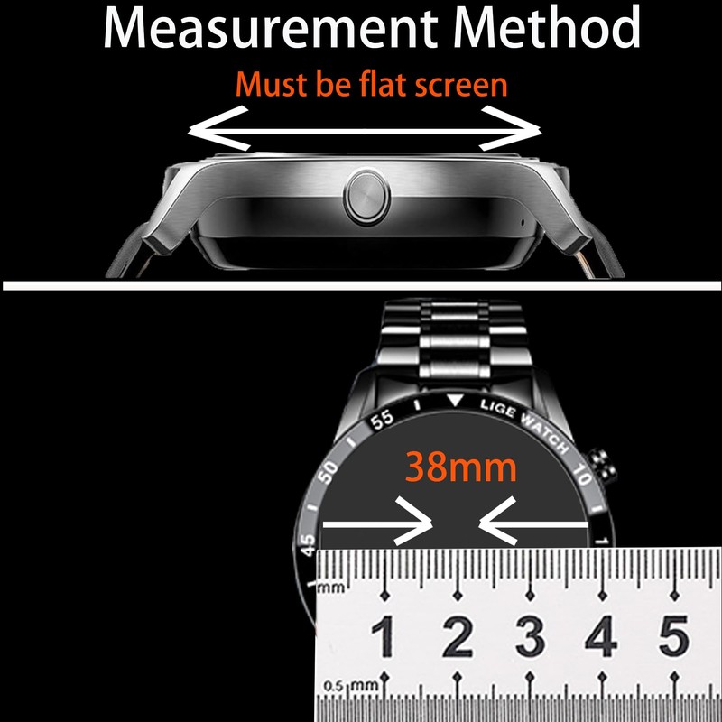 Lamshaw Universal Round Watch Screen Protector, [3 Pack] 9H Tempered