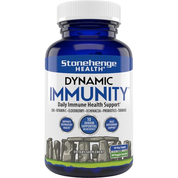 Stonehenge Health Dynamic Immunity Daily Supplement 10-in-1 Immune Boosters Zinc,