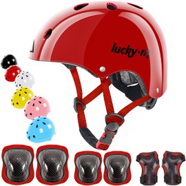 Adjustable Kids Helmet with Knee Pads, Elbow Pads and Wrist Guards, 7 in 1 Protective Gear for Boys and Girls for Skateboard, Bike, Scooter, Hoverboard