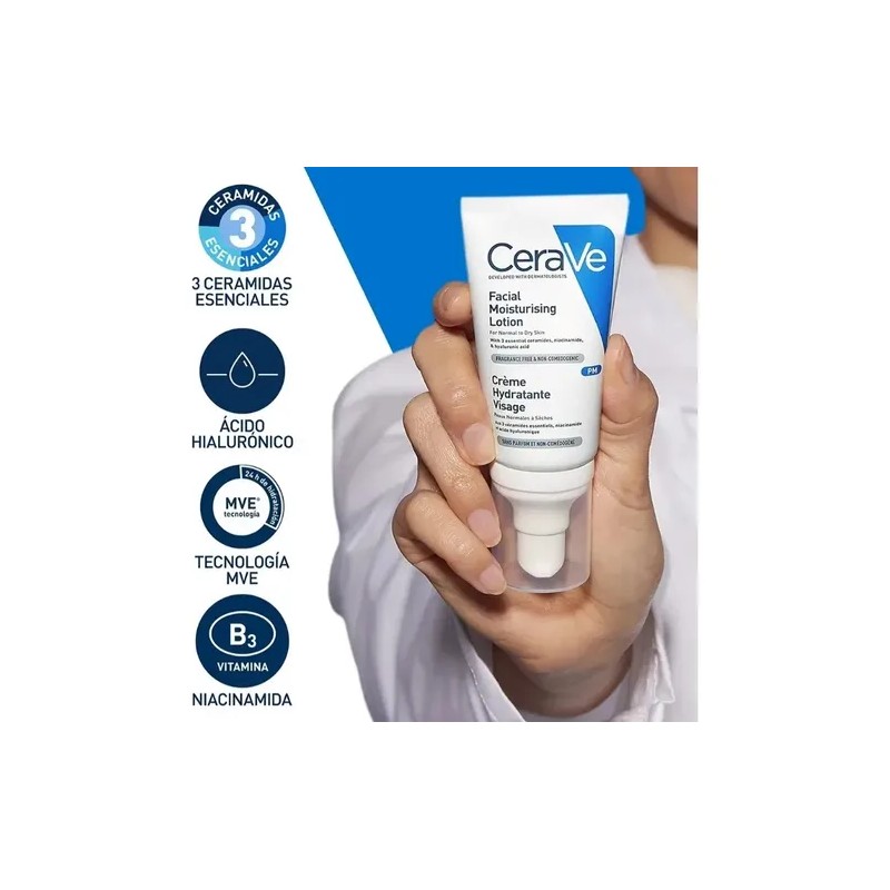 Cerave Loción Hidratante Noche 52ml Piel Normal Seca