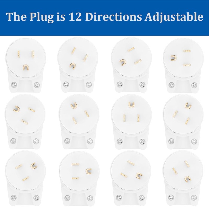 (3PACK) ETL Listed 90 Degree USA Canada Male Plug Nema