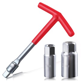 LEONTOOL Universal Joint Spark Plug Socket Wrench T-Handle Spark Plug Remover Tool for Lawnmower Car Motorcycles, 180-Degree Rotation Spark Plug Tool with 16mm 5/8 Inch and 21mm 13/16 Inch Socket