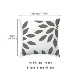 SEVENWELL Set of 4 Cushion Covers 45 x 45 cm Velvet Grey White Cushion Cover 18x18 Modern Square Geometric Cushions Covers for Home Decor Pillow Cases for Sofa Bed Outdoor