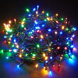 SHATCHI 100LEDs Christmas Tree Fairy String Lights 10m Lit - Multifunction 8 Light Modes, Timer, Memory, Indoor/Outdoor Low Voltage Waterproof Home Decorations