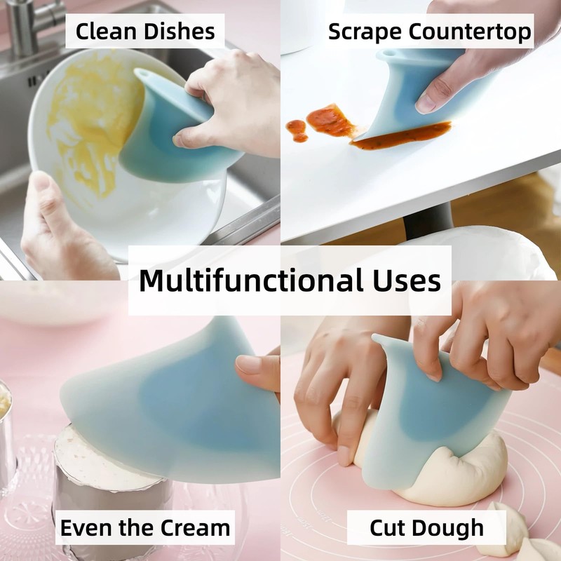JCJCJC "Shark Fin" Bowl Scraper, Silicone Kitchen Scraper Tool