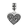 LGU Sterling Silver Oxidized Gigi Grandmother Dangle Bead Charm