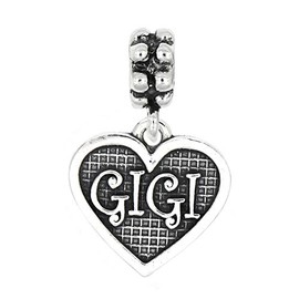LGU Sterling Silver Oxidized Gigi Grandmother Dangle Bead Charm