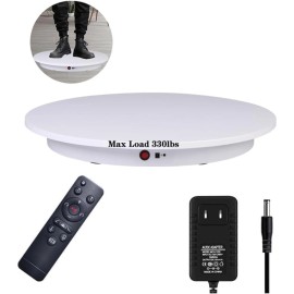 23.6Inch Motorized Rotating Display Stand,Remote Control +5 Colors Backgrounds,330Lbs Load/Wiredmaterial: Plastic, size: 23.6*23.6*2.5in, Color: Black