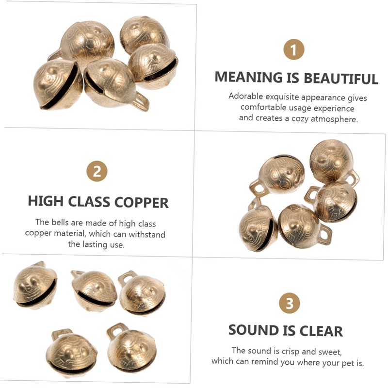 jojofuny 5pcs DIY Pet Bell Decor Brass Bells Ornaments for