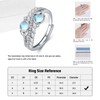 Twoowl Adjustable Moonstone Ring 925 Sterling Silver Leaf Ring Marquise