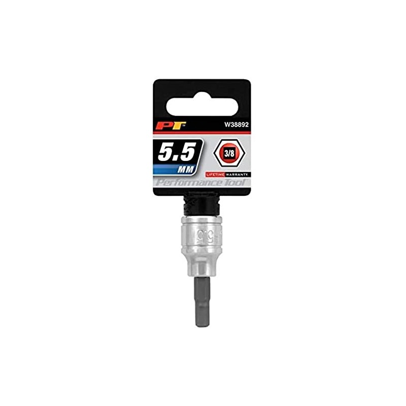 Performance Tool W38892 Hex Bit Socket, 3/8" Drive, 5.5mm