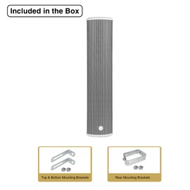 Sound Town 70V/100V 4x5 Weather-Resistant Column Array Passive Speaker, with IP55-rated Aluminum Enclosure, for Home & Commercial Installations, Indoor & Outdoor, Grey (TARVOS-CL45G)