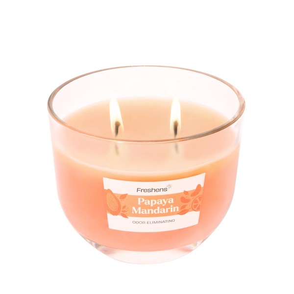 Carolina Freshens Papaya Mandarin Odor Eliminating Highly Fragranced Candle for