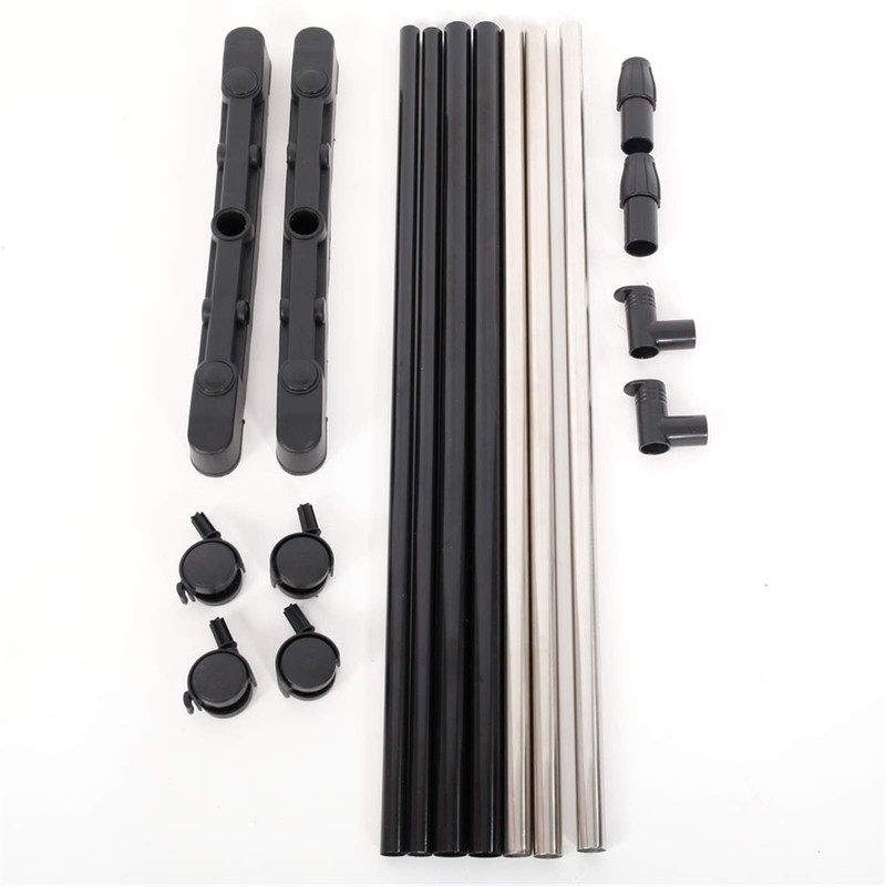 DESIGNSCAPE3D Rolling Clothing Garment Rack with Shoe Shelf, Stainless Steel,