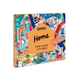 OMY Search and Find Giant Poster and Sticker Set, Home Design, 40" x 28", Includes 100+ Stickers, Fun and Game for Kids