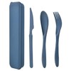 Travel Utensils with Case, Reusable Plastic Cutlery, Travel Cutlery Set,