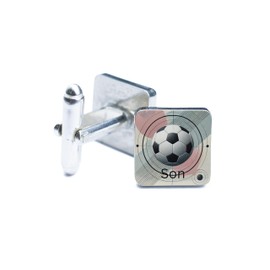Handcrafted UV Printed Soccer Father & Son Cufflinks (cuff-ds24-footballsonrg)