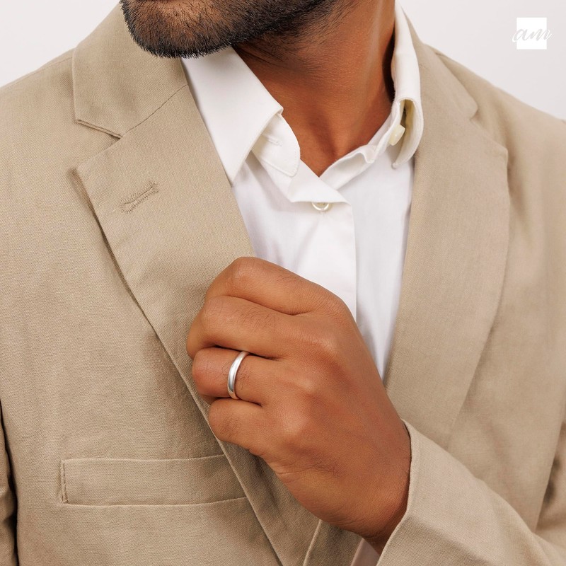 Amberta Women's Wedding Ring 925 Sterling Silver, Sterling Silver, No