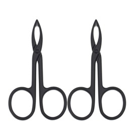 (2 unidades) Pinzas para cejas con forma de tijeras, pinzas de punta plana, para cabello y cejas, cuidado personal, multicolor (lacio)