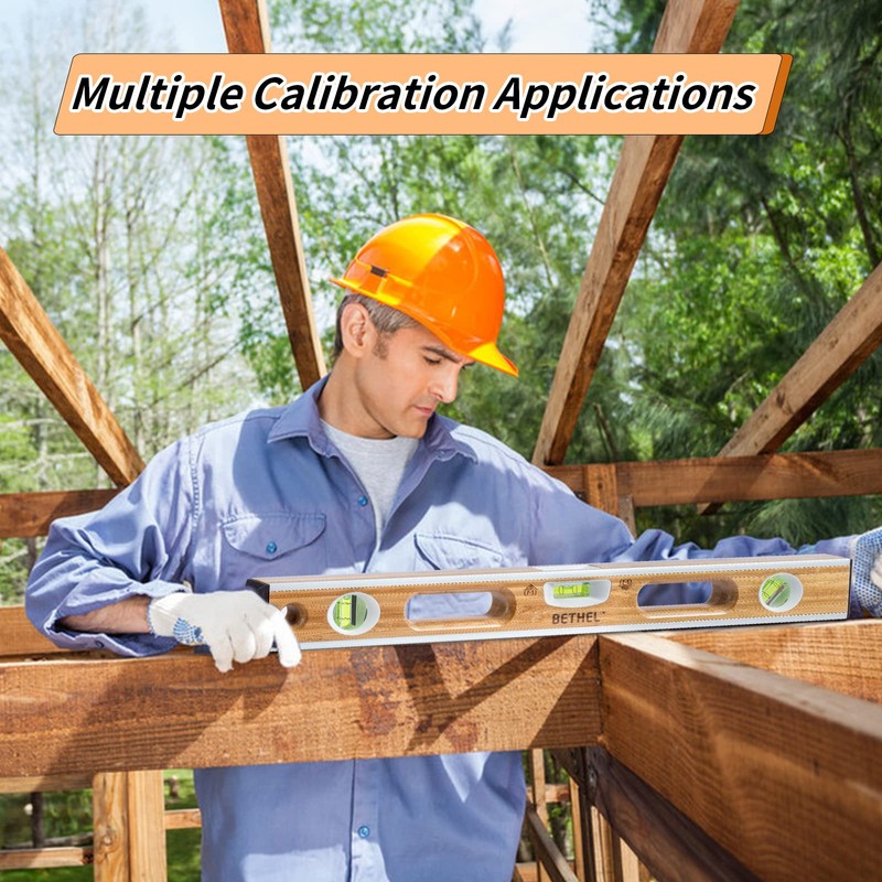 BETHEL Bamboo Level, 24 Inch Level & Tool Solid Block