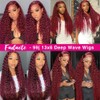 Fuduete 28 Inch 99J Burgundy Deep Wave 13x6 Lace Front