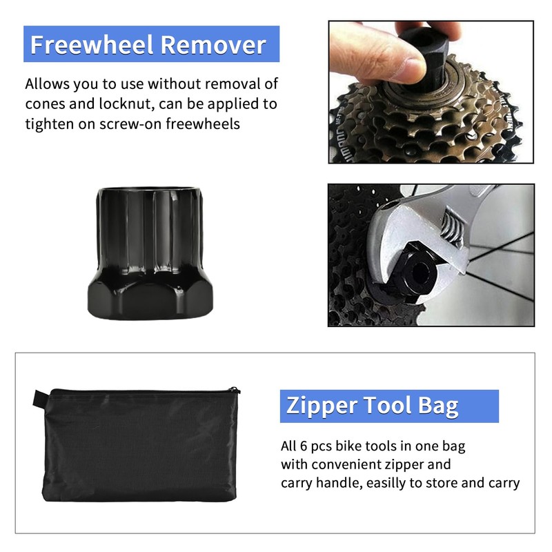 6 Piece Bicycle Tool Set, YDIAMEJ Bicycle Cassette Removal Tool
