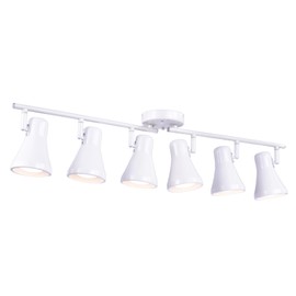 CRAFTRONOS Foldable Track Lighting Fixtures, 6 Way Pivot Shade Ceiling LED Lights,Modern White Rotatable Bar Spotlight for Kitchen Island Hallway Dining Living Room Bedroom,E26 R20 Bulb Not Included