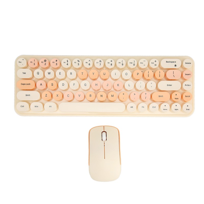 USB Keyboard Mouse 2.4G Wireless 68 Keys Low Consumption Retro