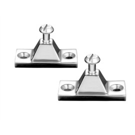 Pair of Marine Grade 316 Stainless Steel Side Mount Deck Hinge ，Pyramid-Shape Base for Bimini Tops Screws Hardware Fittings Marine Kayak Canoe Boat Cover Bimini Sprayhood Hardware Accessories