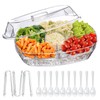 LIMOEASY Chilled Veggie Tray, 15 Inch Clear Party Platter with