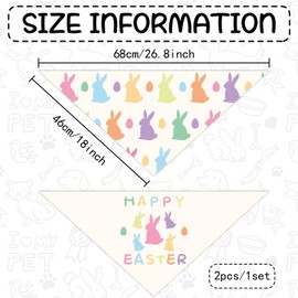CRASPIRE 2 Sided 2Pcs Happy Easter Dog anas Rabbit ana Triangle Scarf for Medium Large Dogs Reversible Cat Kerchief Adjustable Cats Bibs Accessories Pets Easter Day Party Winter Costume Decor