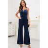 BLENCOT Sleeveless Velvet Jumpsuits For Women V Neck Spaghetti Straps