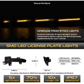 [Sequential Turn Signal] VIPMOTOZ Full LED Side Mirror Light Indicator Lamp Assembly Replacement Compatible with 2019-2023 Honda Accord Touring Chrome Housing Smoked Lens, Driver & Passenger Side Kit