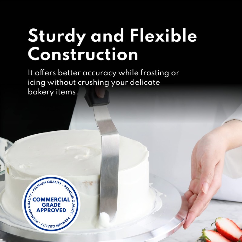 New Star Foodservice 38170 Angled Icing Spatula, 8-Inch Blade, 13-Inch