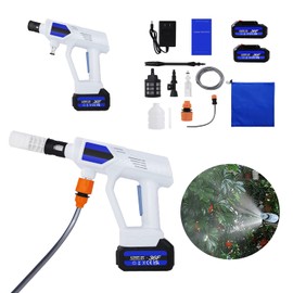 21V Cordless Pressure Washer Electric Portable Pressure Washer with 2 Batteries, Multifunctional Injection, Included Battery, Charger and Accessories, for Cleaning Car Floor Watering Flowers Fences