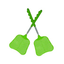 Wapodeai 2 Pack Fly Swatters Heavy Duty Set, Telescopic Fly Swatter, Stainless Steel Handle for Flyswatter (Green)