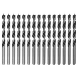 HARFINGTON 15pcs Brad Point Drill Bits 5mm(13/64") Dia Straight Round Shank Drill Metric Brad Point 2.3" Drilling Depth Spiral Twist Drill Bits for Carpenter Woodworking Plastic Rubber