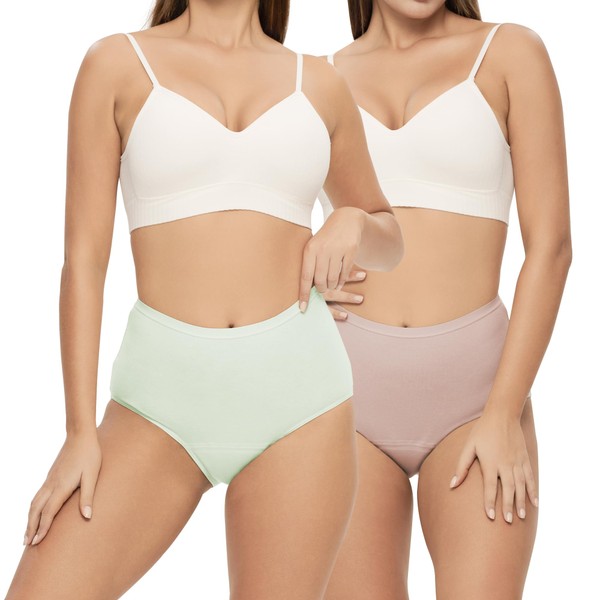 Battewa Leak Proof Underwear for Women Incontinence Urine, High-Waist Cotton