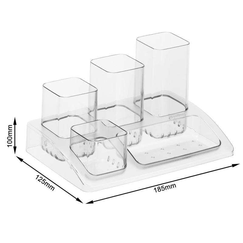 Rotho SOHO Plastic (PS) BPA Free Clear Plastic Pen Holder