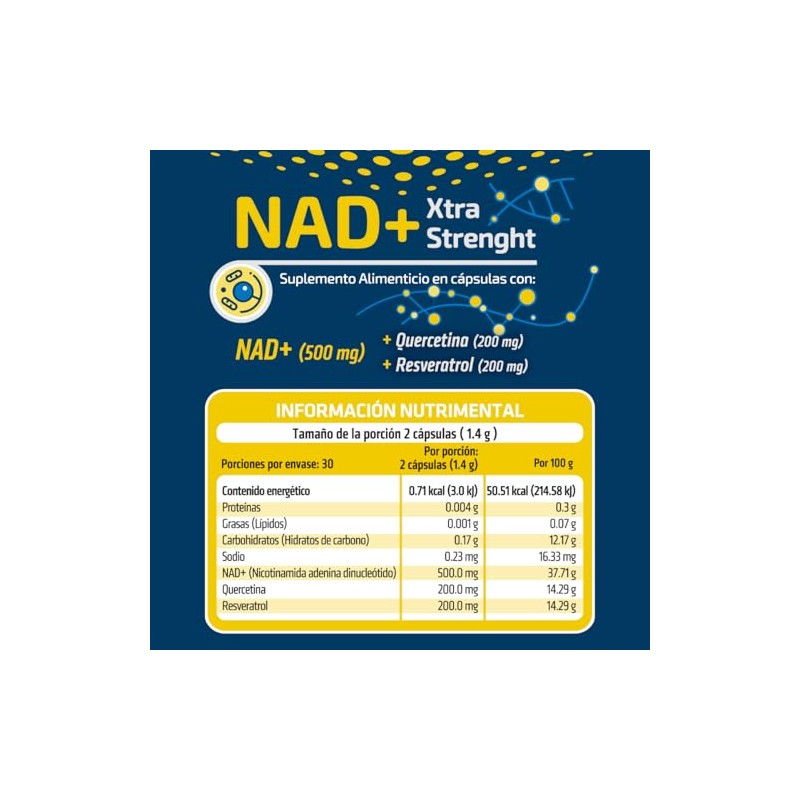 HEALTHADDICTION - NAD+ Xtra Strength – Suplemento Alimenticio con NAD+,