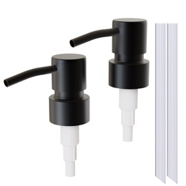 2Pack Black Stainless Steel Soap and Lotion Dispenser Pumps,Soap Dispenser Head Replacement Spare for Regular Bottle Mouth