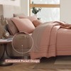 Monbix Queen Comforter Set - 7 Pieces Clay Pink Bed