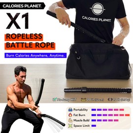 Calories Planet X1 Ropeless Battle Rope for Home Gym, HIIT Workouts, Low-Impact Cardio Training