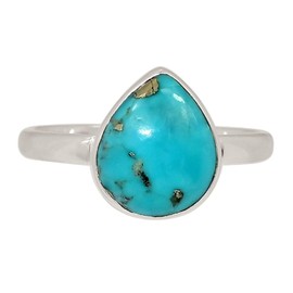 Xtremegems Natural Nishapur Persian Turquoise 925 Silver Ring Jewelry s.10 ALLR-30251