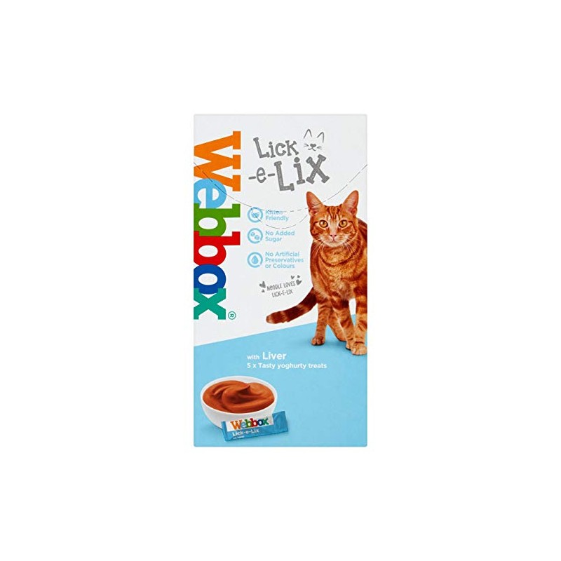 Webbox Lick-e-Lix Cream Liver Sachets Cat Treat 5 x 10g