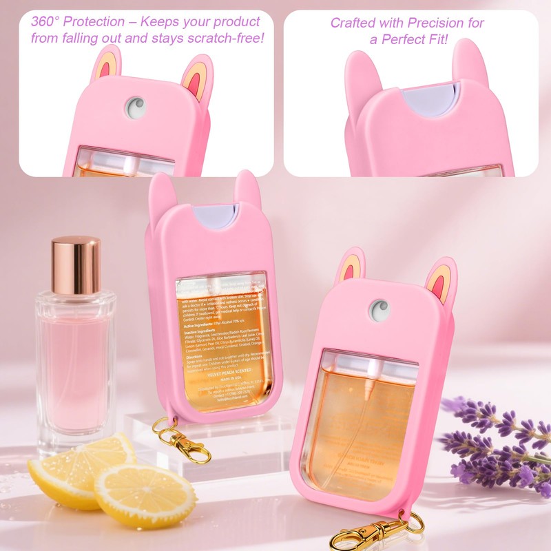 AIERSA Hand Sanitizer Spray Case Compatible with Touchland,Rabbit Ears Design
