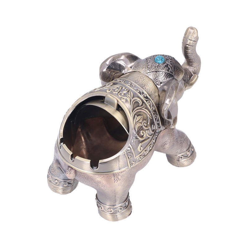 Cigar Ashtray Vintage Elephant Wind Proof Embossed Design Durable Metal