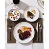 Famiware Eden Embossed Plates and Bowls Sets, Stoneware Dinnerware with